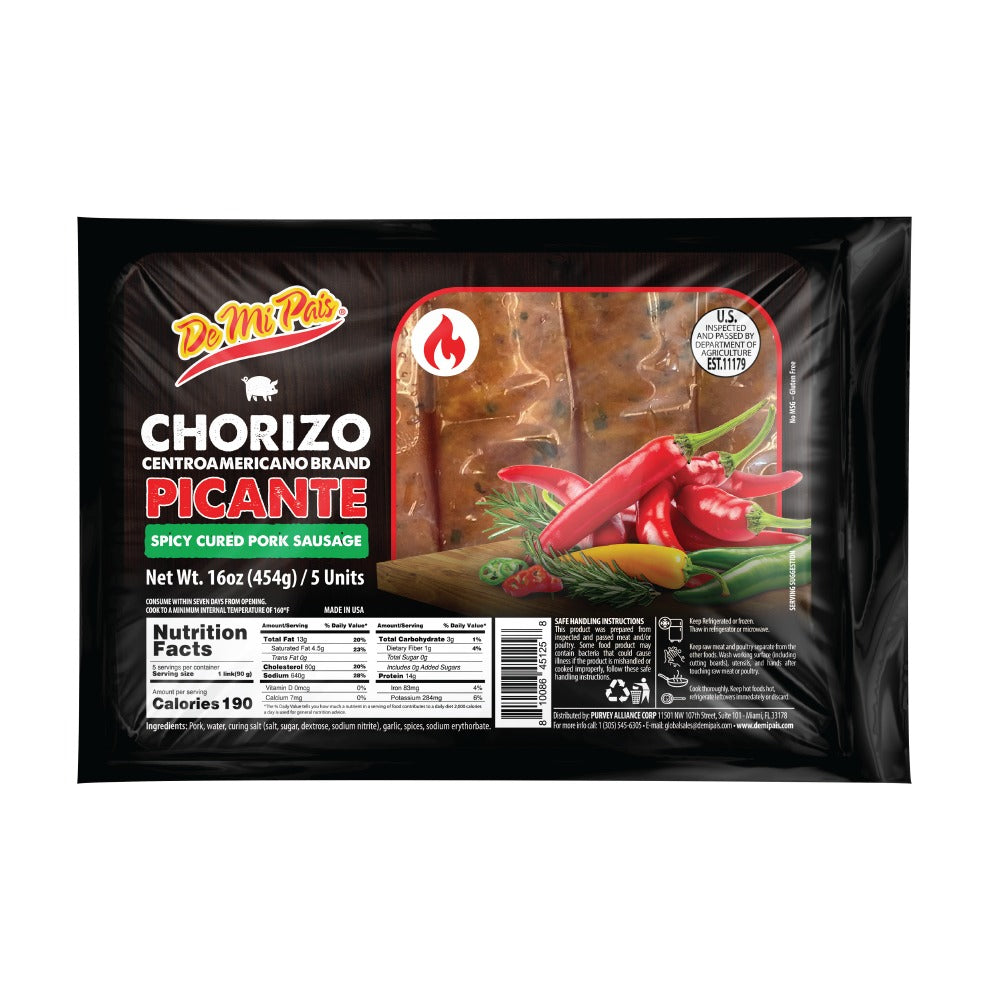 Chorizo centroamericano Picante / Spicy cured pork De Mi Pais Chorizo centroamericano Picante / Spicy cured pork De Mi Pais