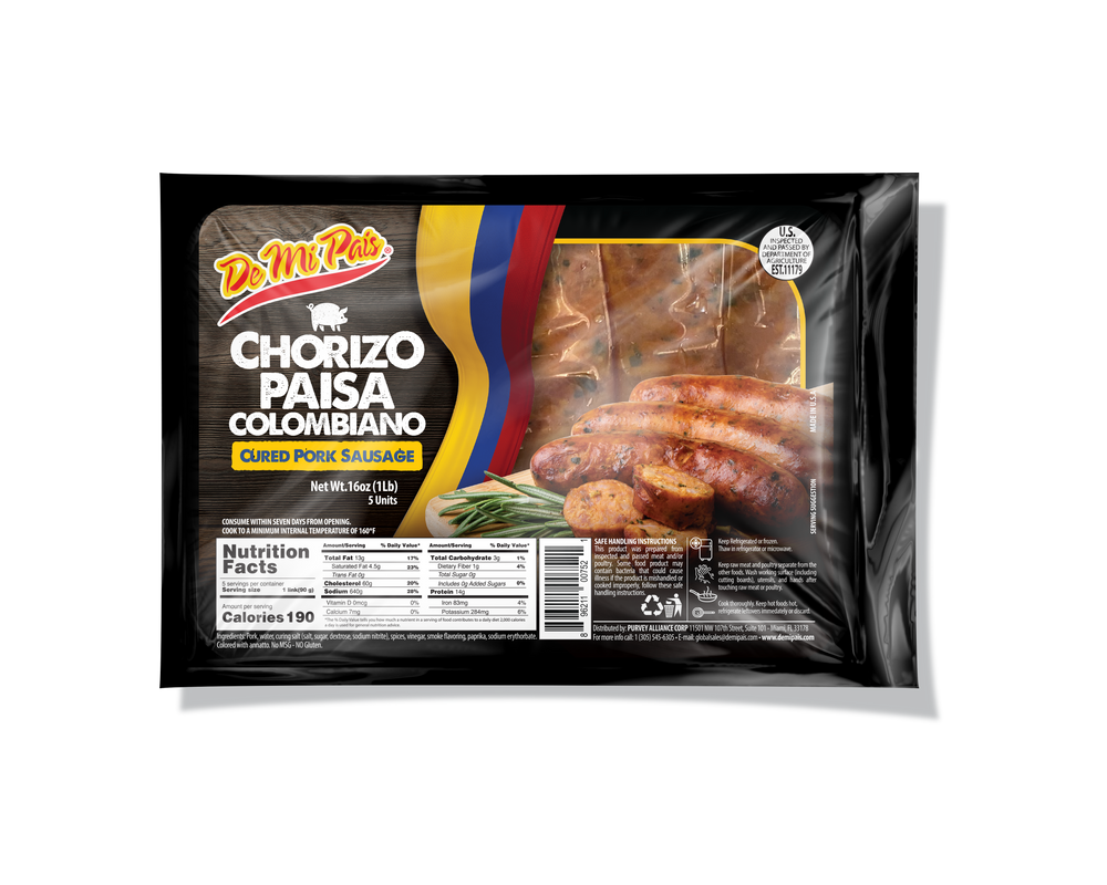 Chorizo Paisa / cured pork sausage 16oz