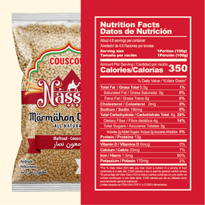 Couscous Marmahon Nassar | Handmade, 100% Whole Wheat, 14 Oz