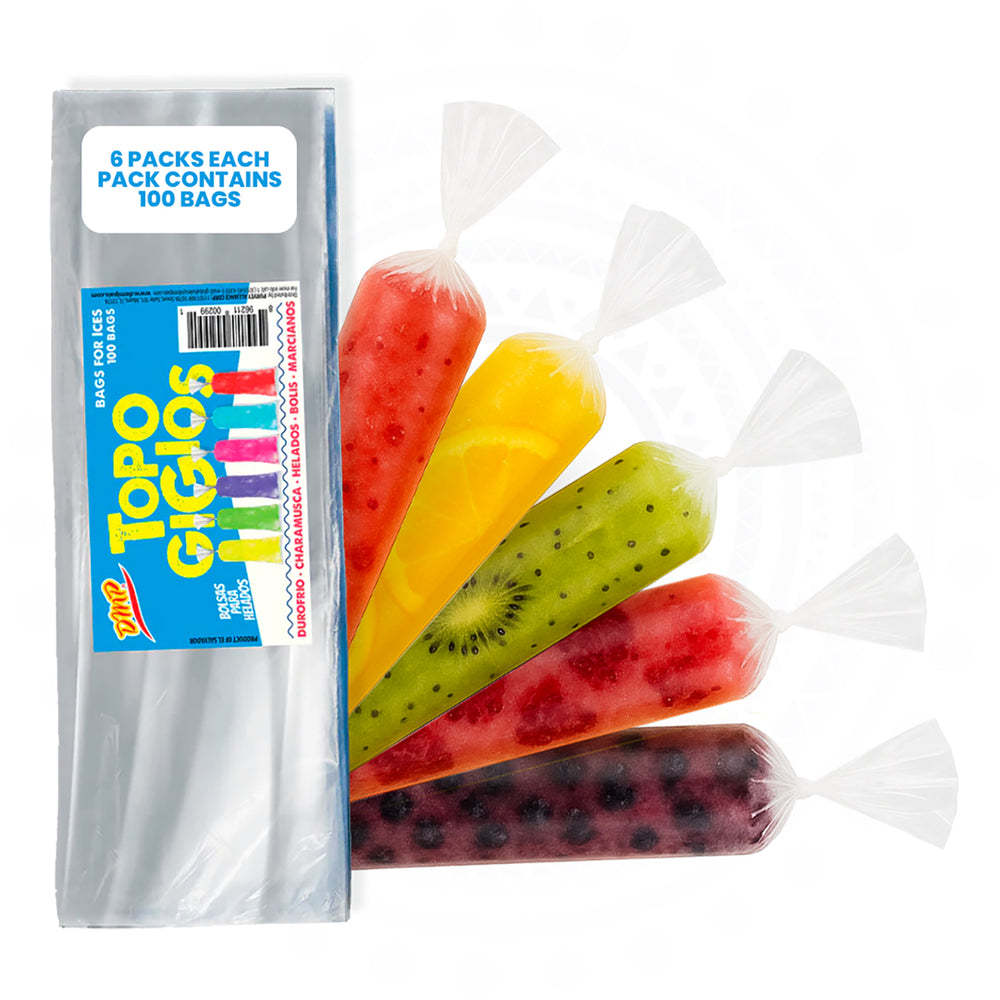 Topogigios Ice Cream Bags | Perfect for Bolis, Popsicles, and Ice Storage, 100-Count