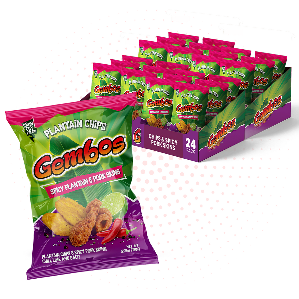 GEMBOS Chips de plátano con piel de cerdo / Tajadas de plátano y Chicharrón