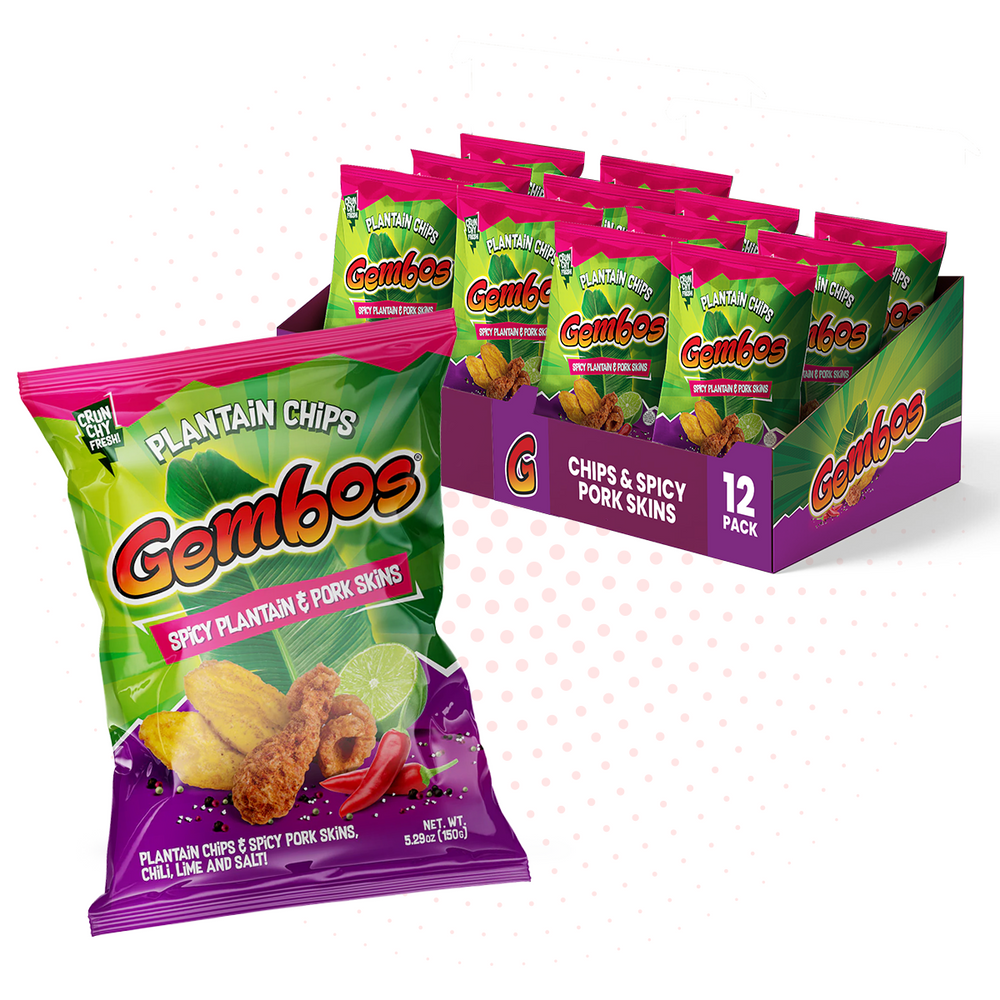 GEMBOS Chips de plátano con piel de cerdo / Tajadas de plátano y Chicharrón