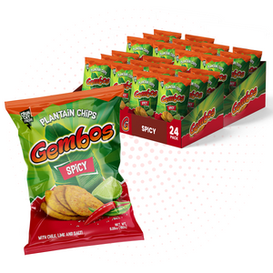 Gembos Spicy Plantain Chips | Chile Lime & Salt Flavor, Vegan Crunchy Snack Pack, 5.29 Oz