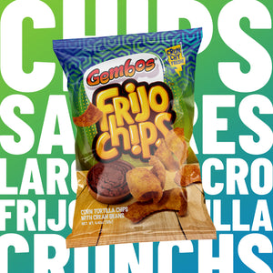 GEMBOS Frijo Chips Chips de tortilla de maíz con sabor a frijol cremoso/Tortillas de Maiz con Sabor a Frijoles Cremosas 4.40oz