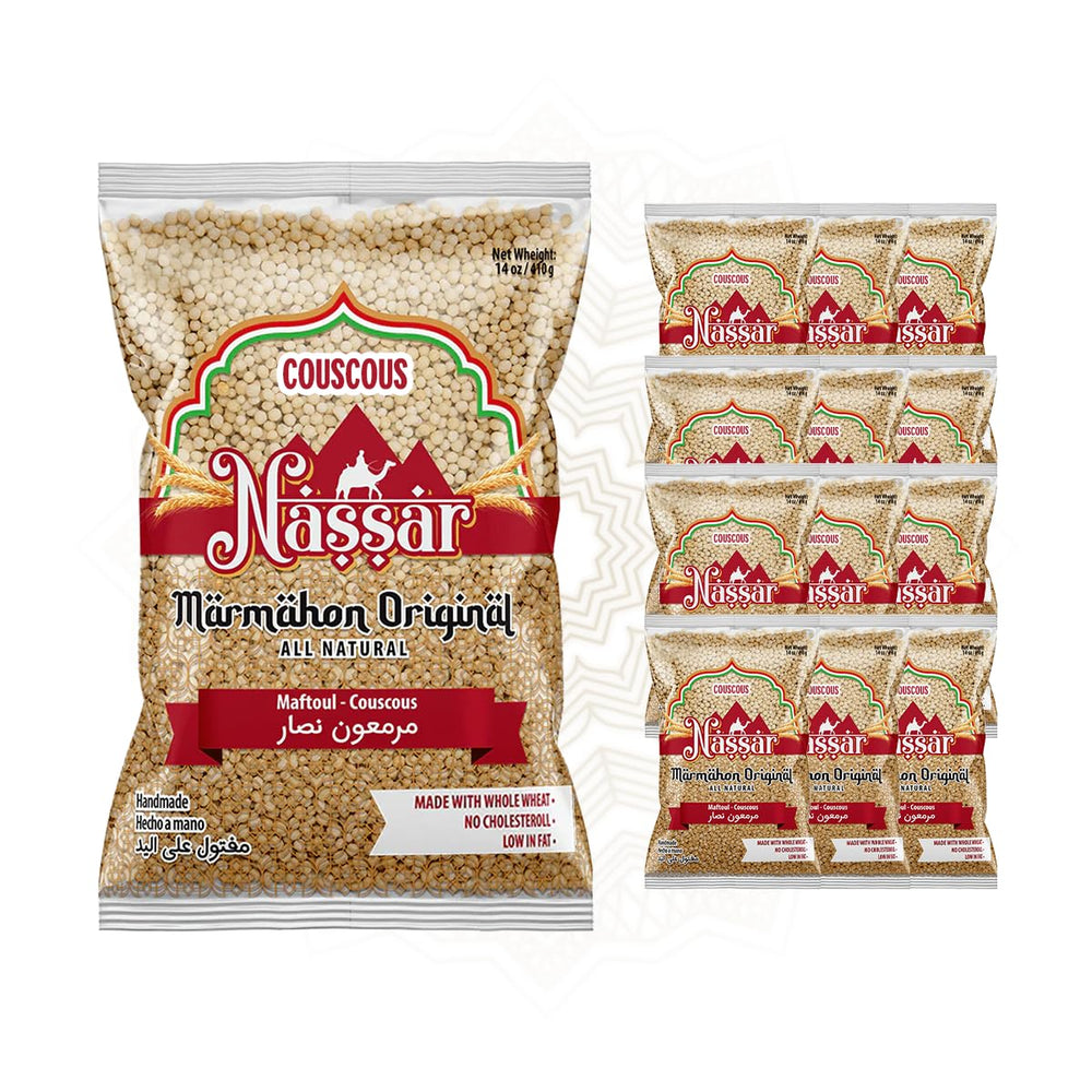 Couscous Marmahon Nassar | Handmade, 100% Whole Wheat, 14 Oz