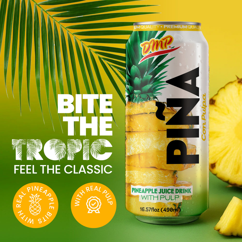Pineapple Juice with Pulp | Refreshing Piña Fruit Drink, 16.57 Fl Oz