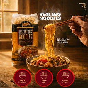 Traditional Instant Egg Noodles for Soup, Stir-Fry, Pasta or Ramen Recipes; Crafted in Cambodia