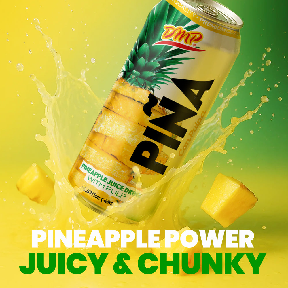 Pineapple Juice with Pulp | Refreshing Piña Fruit Drink, 16.57 Fl Oz