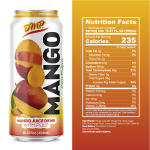 Mango Juice Drink with Pulp | Naturally Sweet Beverage, 16.57 Fl Oz