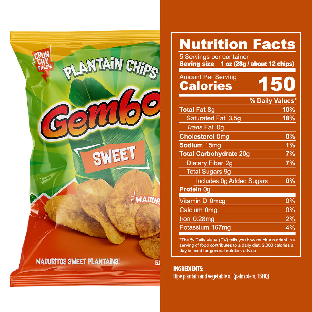 Chips de Plátano Dulce GEMBOS / Tajadas de Plátano Dulce