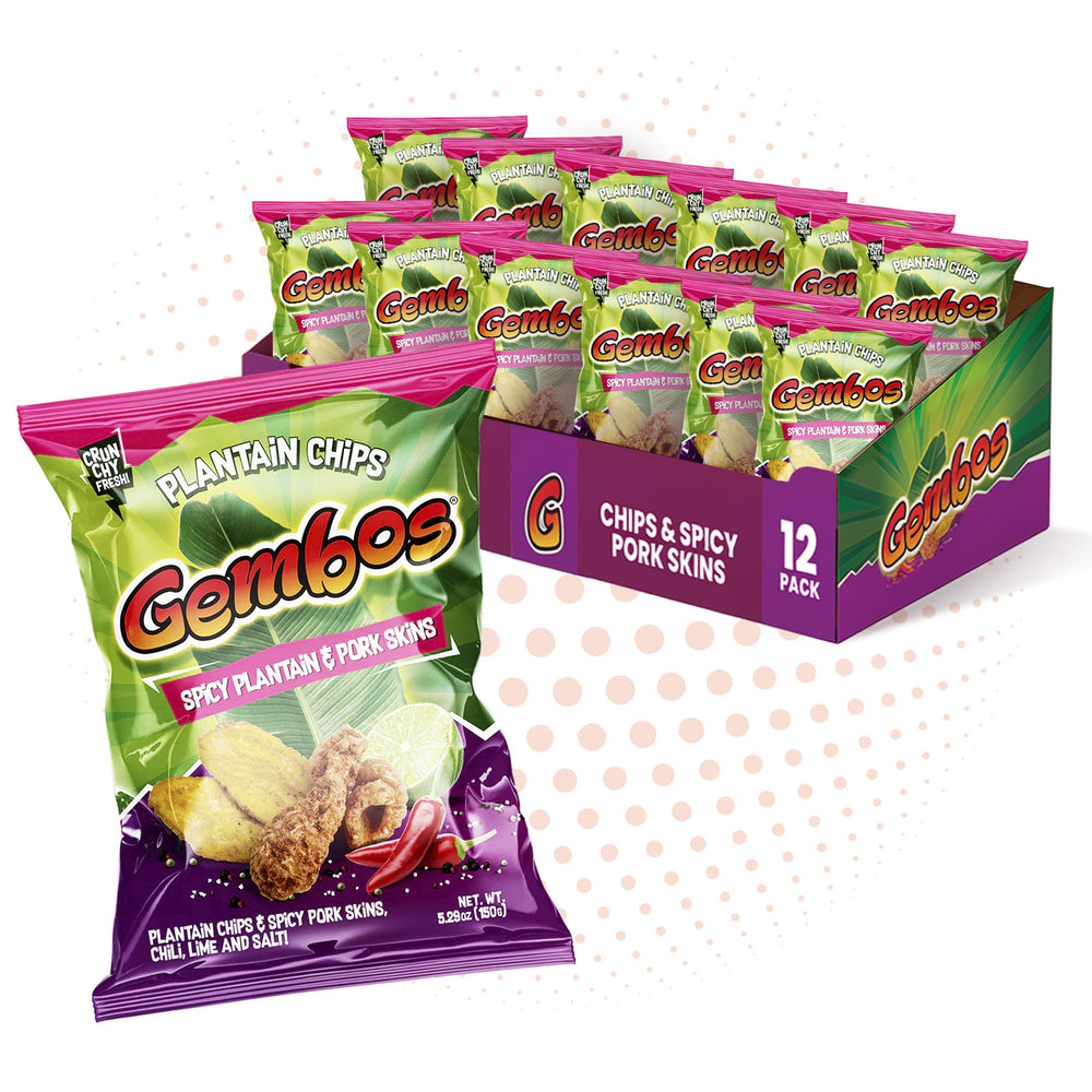 GEMBOS Chips de plátano con piel de cerdo / Tajadas de plátano y Chicharrón