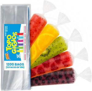 Topogigios Ice Cream Bags | Perfect for Bolis, Popsicles, and Ice Storage, 100-Count