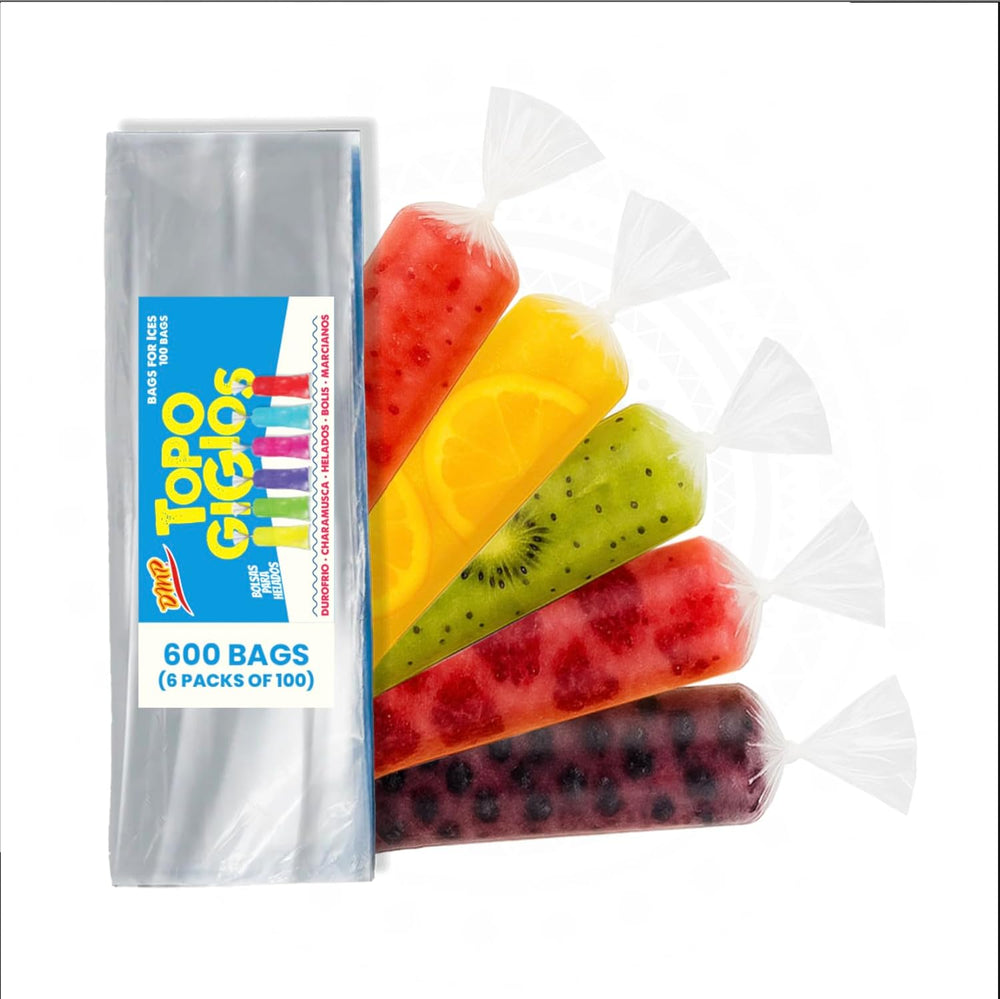 Topogigios Ice Cream Bags | Perfect for Bolis, Popsicles, and Ice Storage, 100-Count