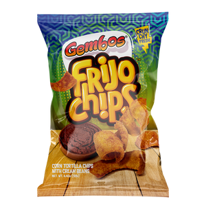 GEMBOS Frijo Chips Corn Tortilla Chips with Creamy Bean Flavor / Tortillas de Maiz con Sabor a Frijoles Cremosas 4.40oz