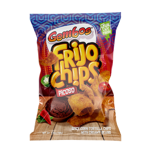 GEMBOS Frijo Chips Corn Tortilla Chips with Creamy Spicy Bean Flavor / Tortillas de Maiz con Sabor a Frijoles Cremosas Picoso 4.40oz