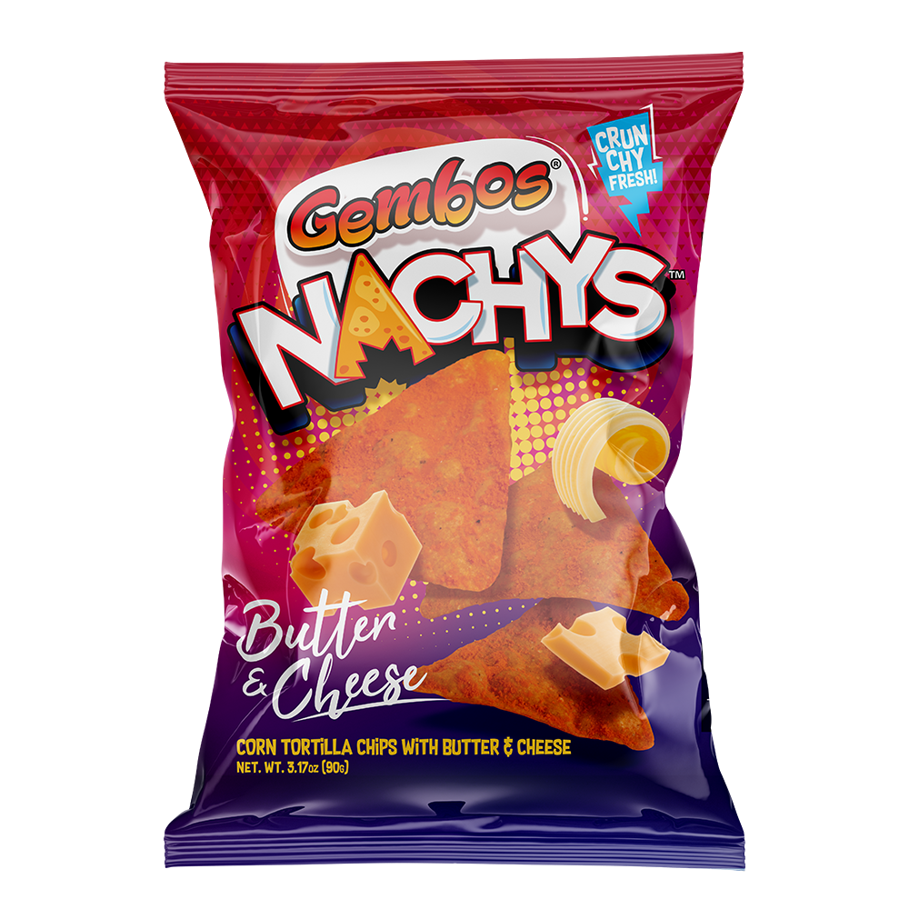 
            
                Load image into Gallery viewer, GEMBOS Nachys Corn Tortilla Chips with Butter &amp;amp; Cheese / Nachys Tortillas de Mai con Mantequilla y Queso 3.17oz
            
        